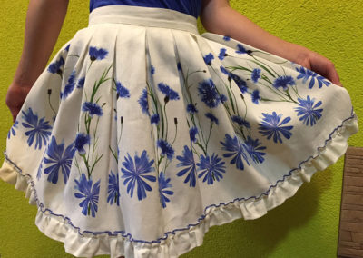 Skirt - printied cornflowers